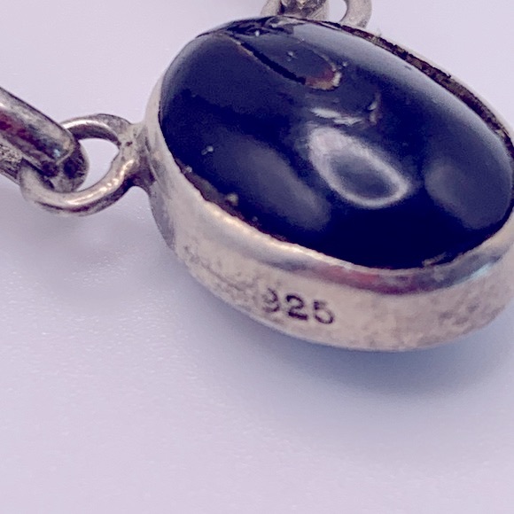 💝 Natural Stone Silver 925 Necklace Vintage - Picture 4 of 10